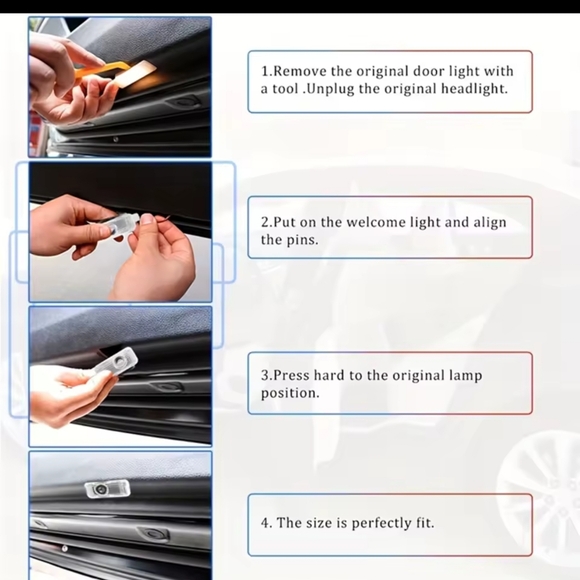 2 new BMW car door courtesy puddle lights Plug And Play - Picture 4 of 4